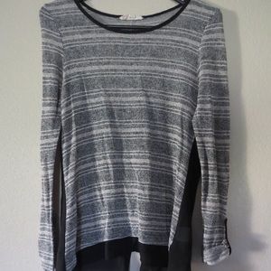 Grey long sleeve shirt sheer open back